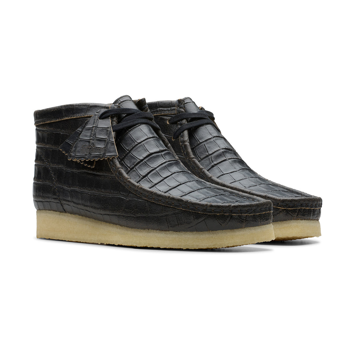 Clarks Wallabee Boot Crocodile Distress