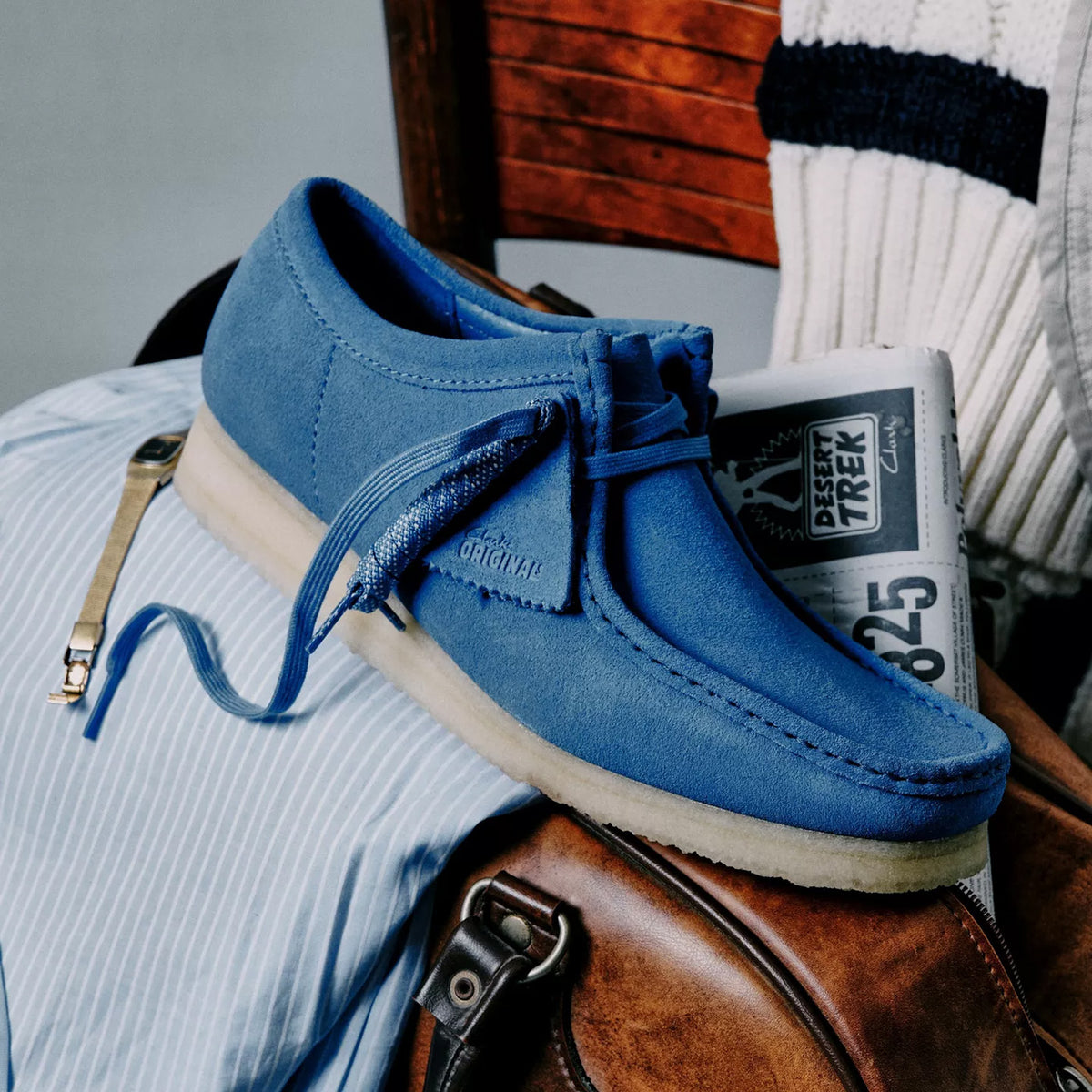 Clarks Wallabee Blue Suede