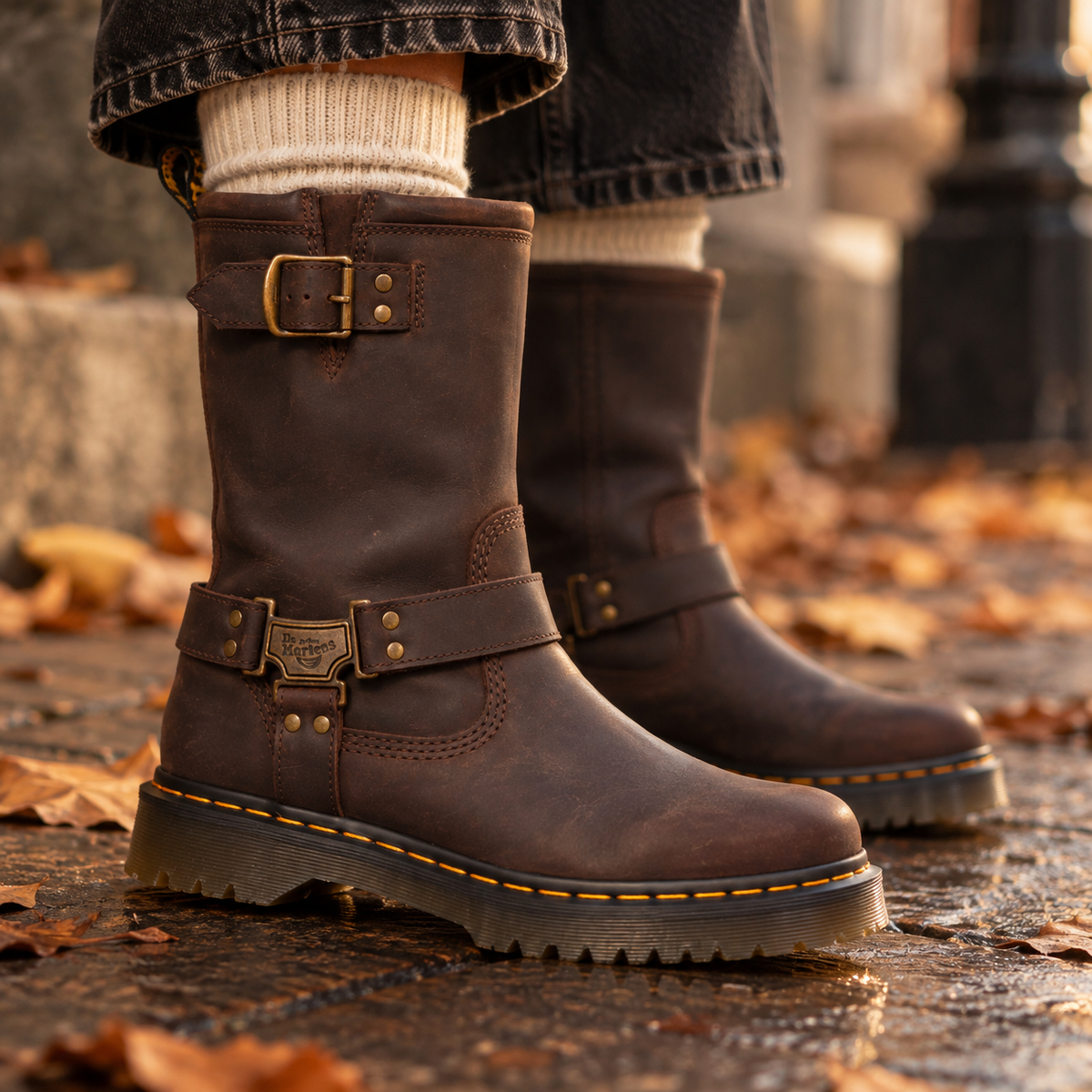 Dr. Martens Anistone Hi Biker Boots Womens
